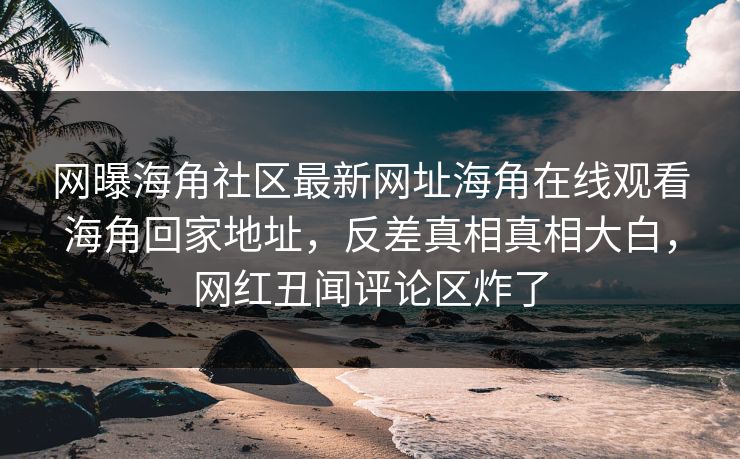 网曝海角社区最新网址海角在线观看海角回家地址，反差真相真相大白，网红丑闻评论区炸了